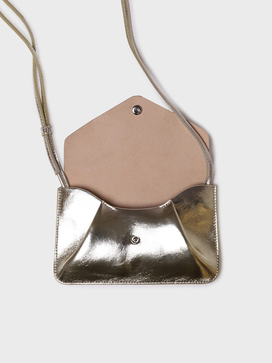 Bolso pequeño de piel metalizado - GOLDIE