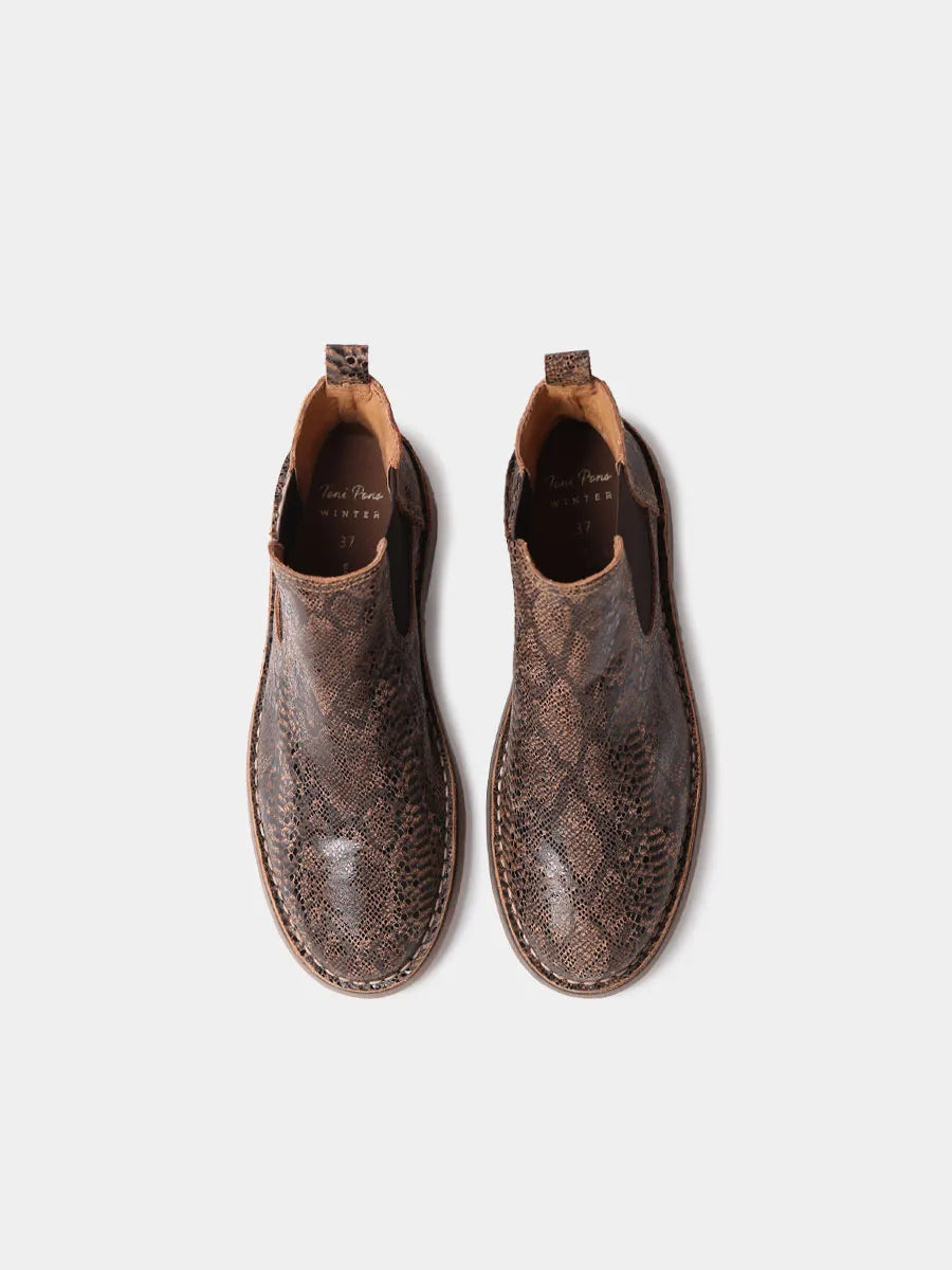 Botín para mujer en piel con efecto serpiente | ISA-VP
