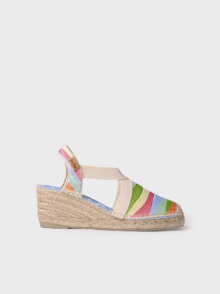 Alpargata de yute con bordados multicolor - MONTJOI