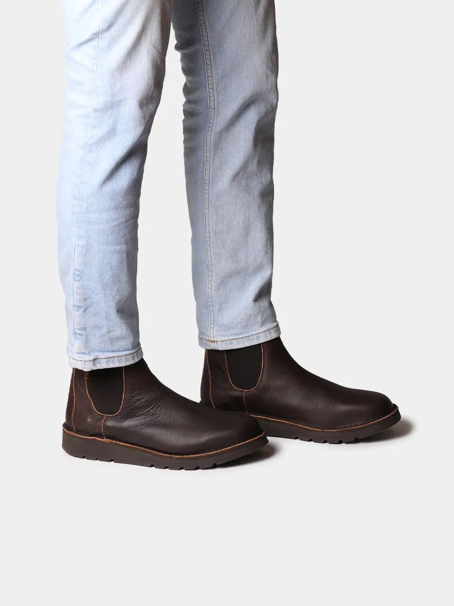 Botín de piel con elásticos laterales para hombre | OCTAVI