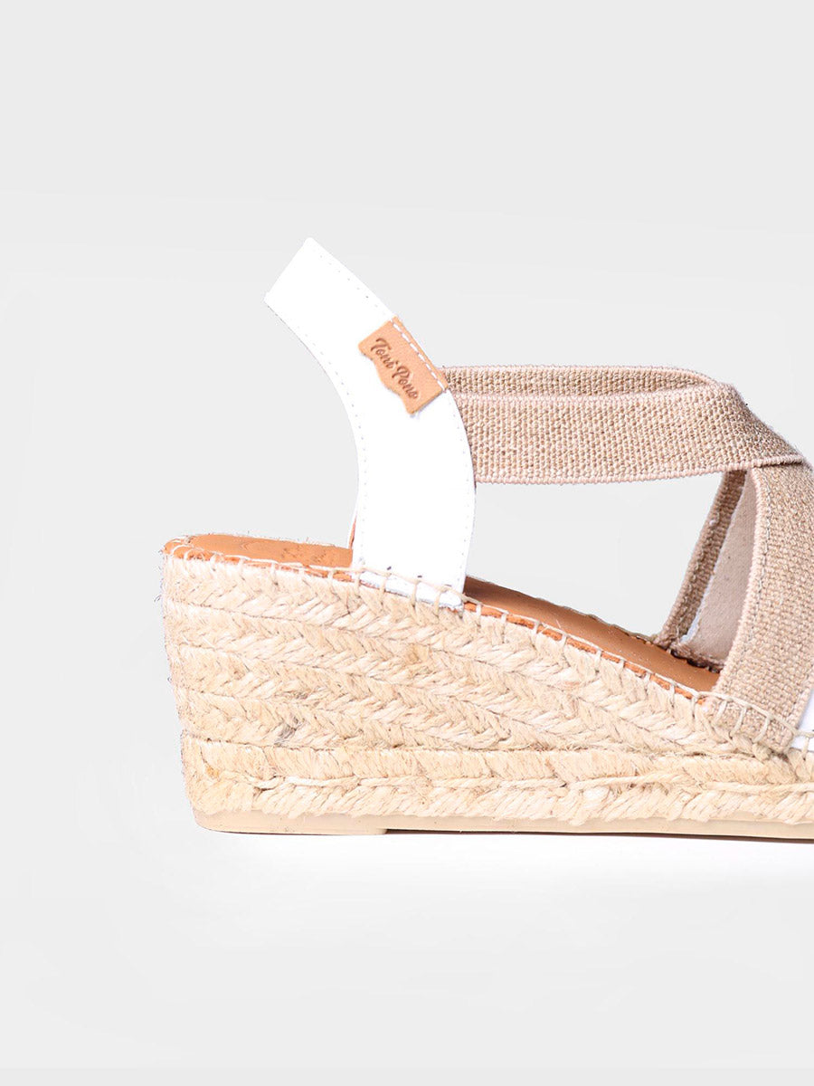 Alpargata de piel con cuña media para mujer | TOSSA