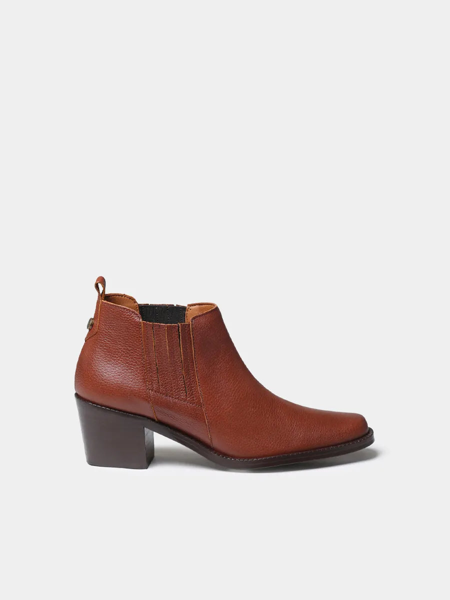 Botín de mujer en piel con elásticos y tacón | UTIEL