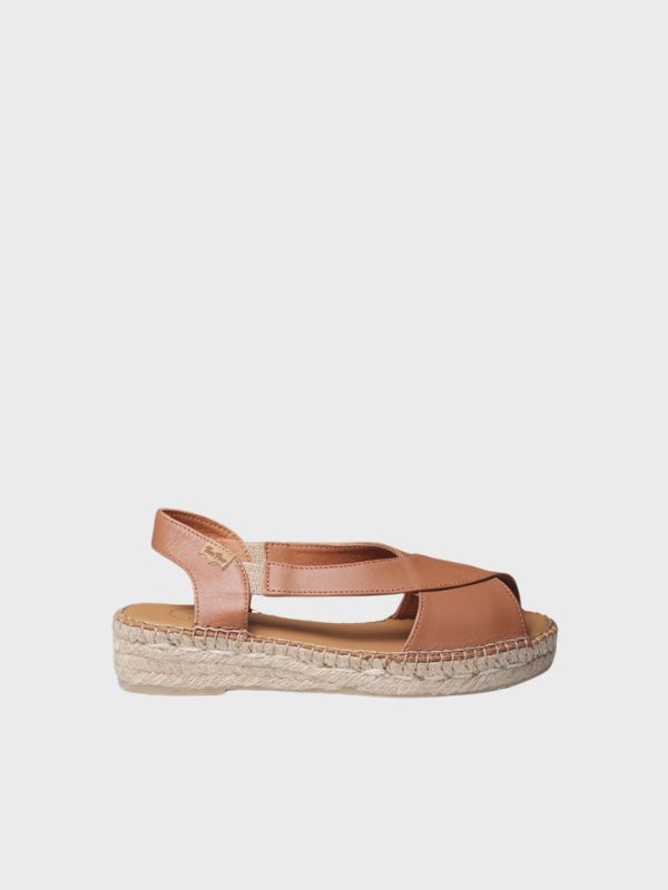 Sandalias de mujer en piel con tiras cruzadas | ELDA-P